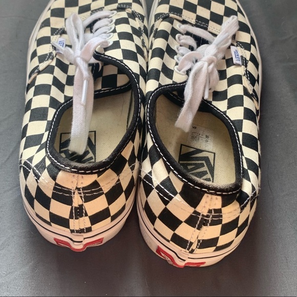 Vans original in cream black check pattern sneaker - Picture 3 of 3